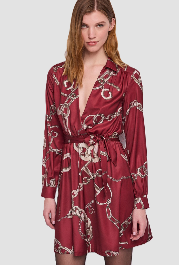 dress with prints woman red