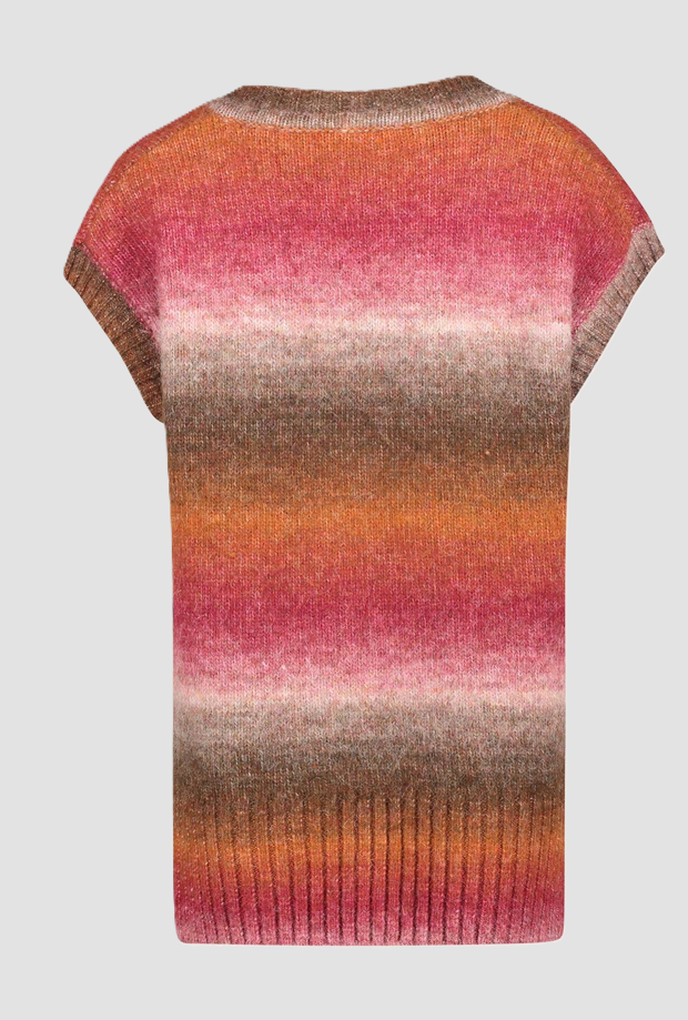 V-neck knitted cherry woman