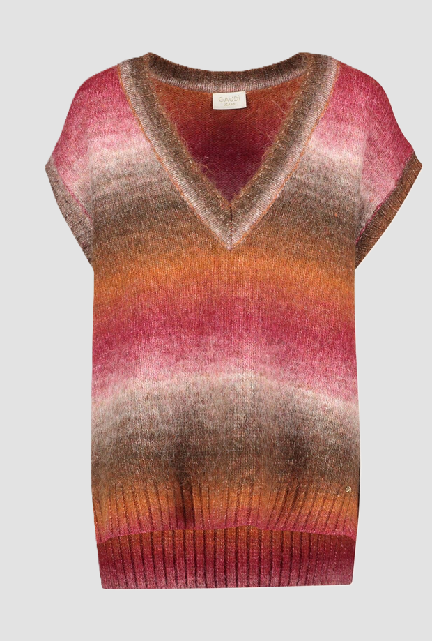 V-neck knitted cherry woman