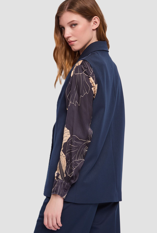 doble chaleco mujer azul
