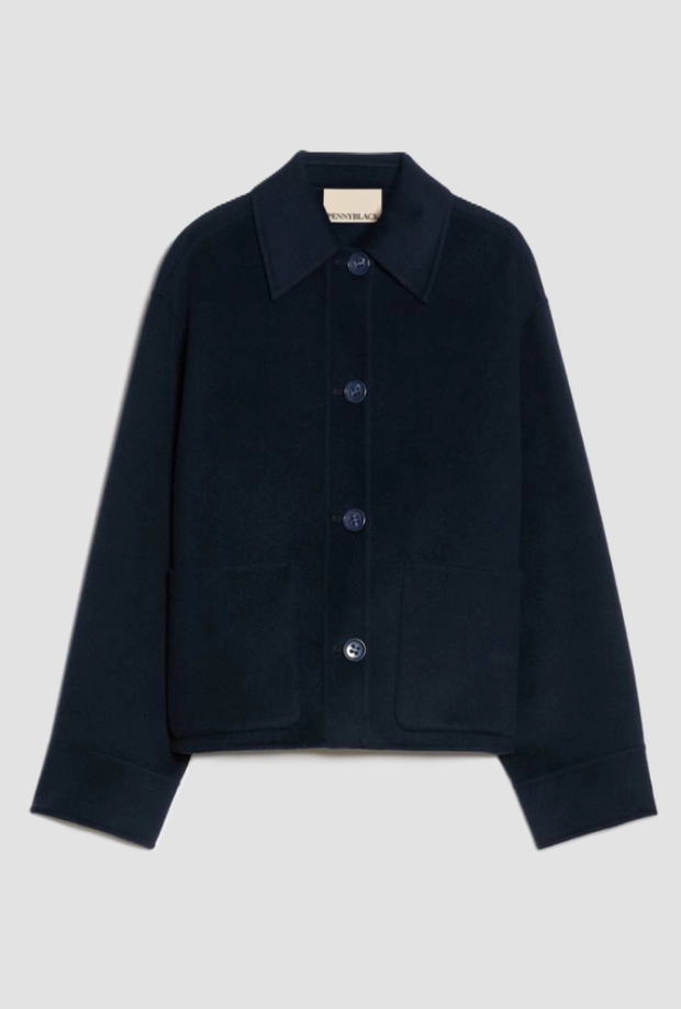 over-shirt jack met knopen vrouw blauw