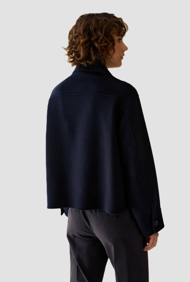 over-shirt jack met knopen vrouw blauw