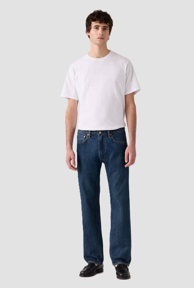 jeans straight fit man dark blue