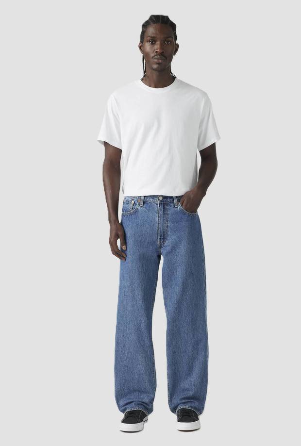 jeans baggy fit man blauw medium