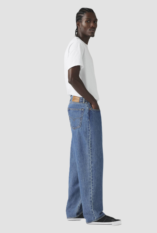 jeans baggy fit man blauw medium