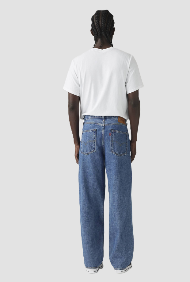jeans baggy fit man blauw medium