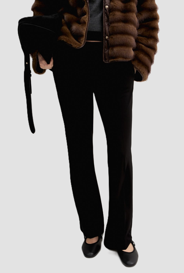 Women's slim fit trousers black