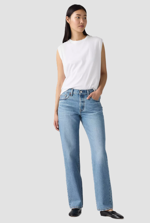 jeans '90 loose fit donna blu medio