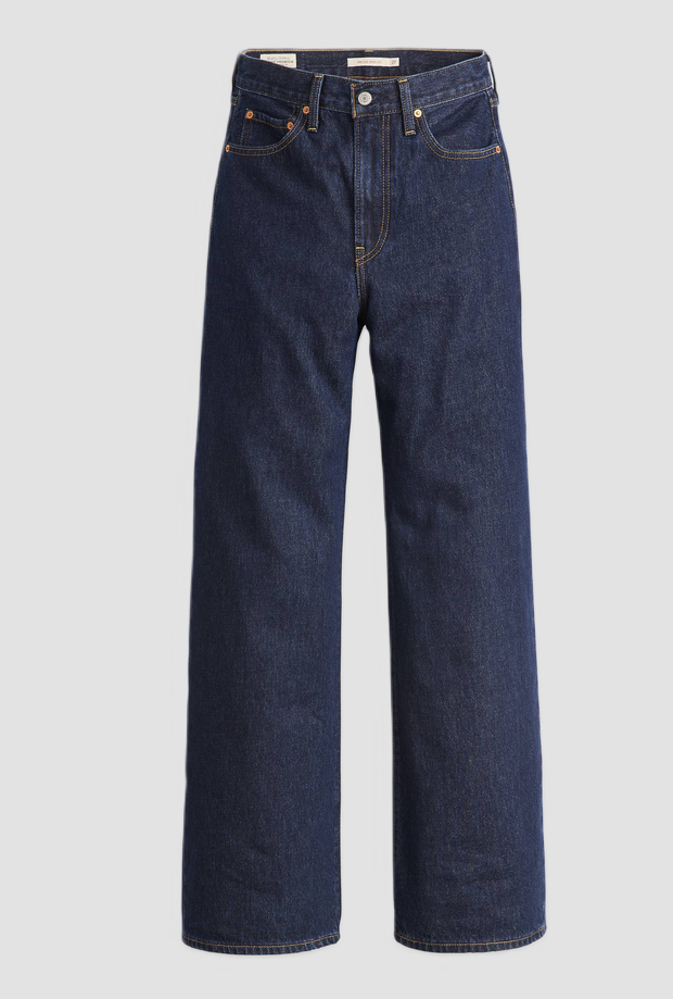 jeans wide leg dark blue woman