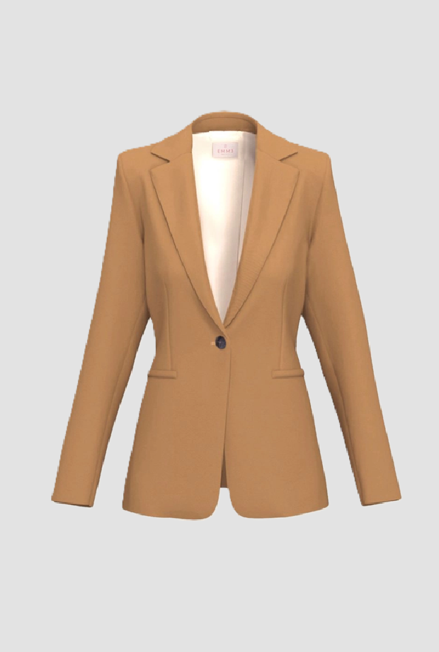 single-breasted jacket woman camel