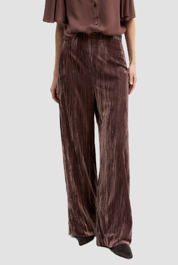 Velvet trousers woman brown