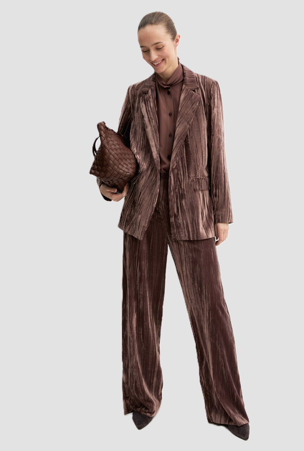Velvet trousers woman brown