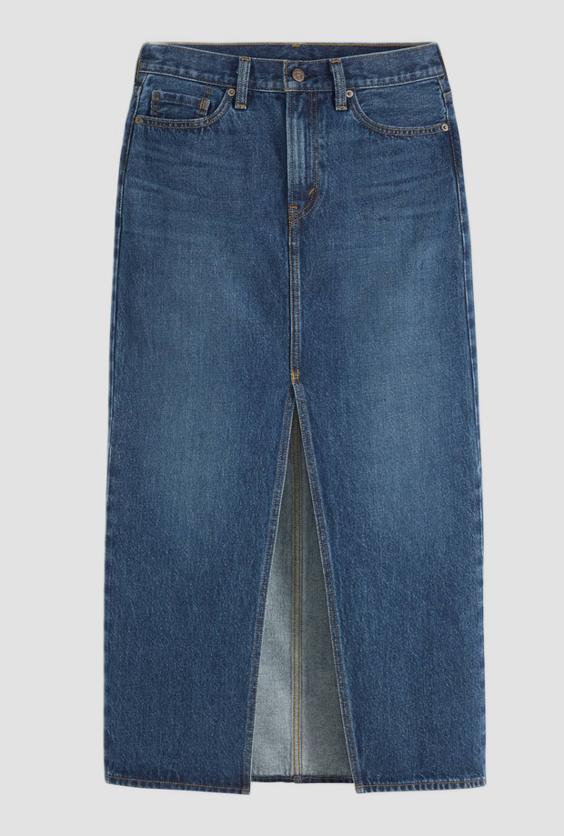 Denim rok met medium blauwe vrouw spade