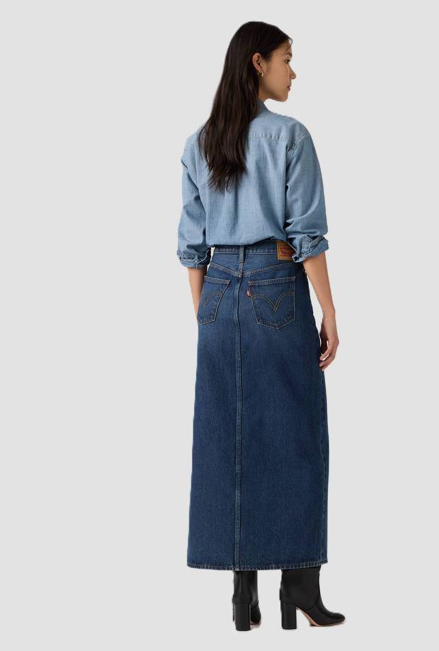 Denim rok met medium blauwe vrouw spade