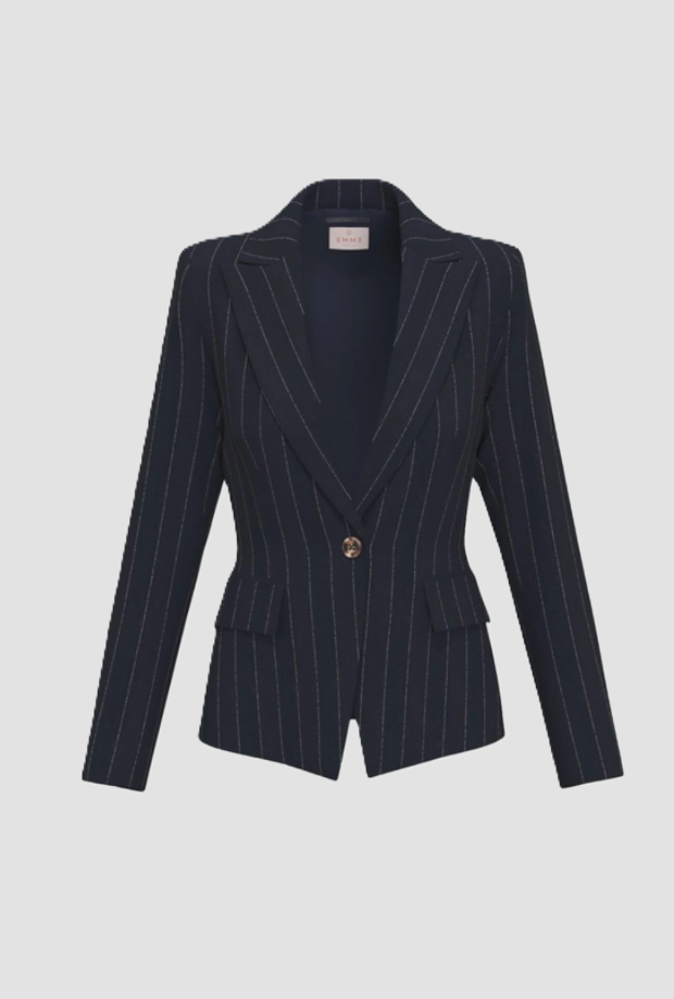 giacca in gessato donna navy blue
