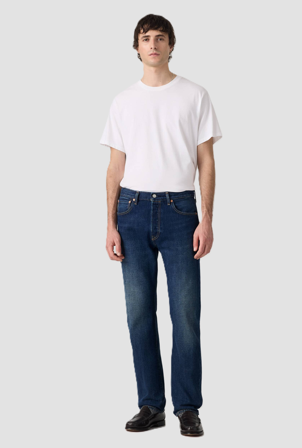 jeans straight fit man dark blue