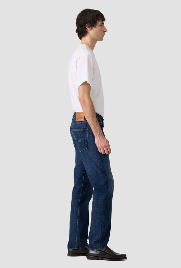 jeans straight fit man dark blue
