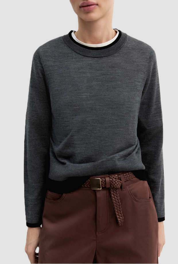 mesh in pure grey wool