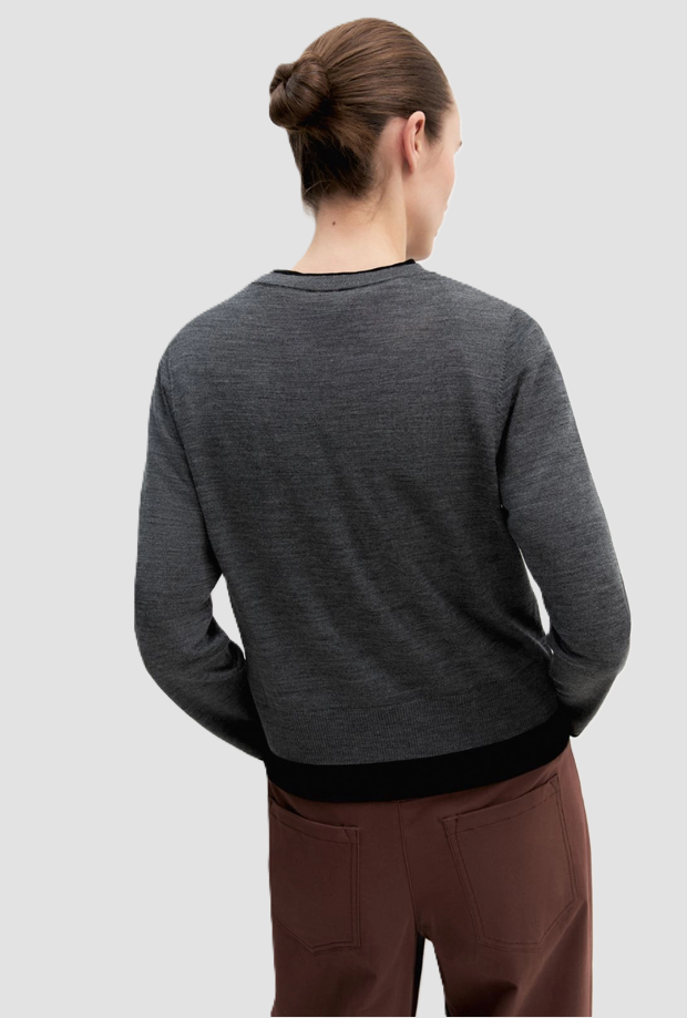 mesh in pure grey wool