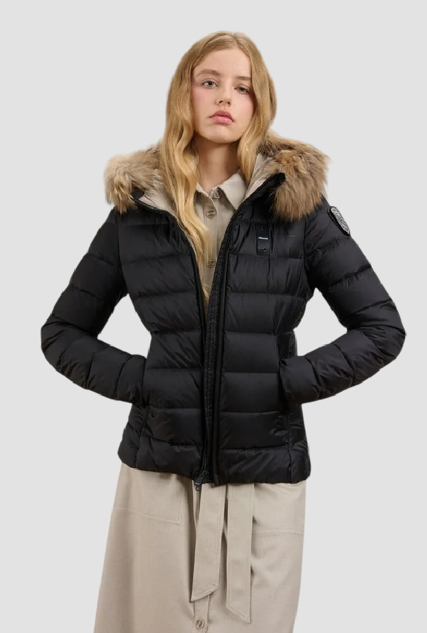 duvet with fur archady woman black-beige