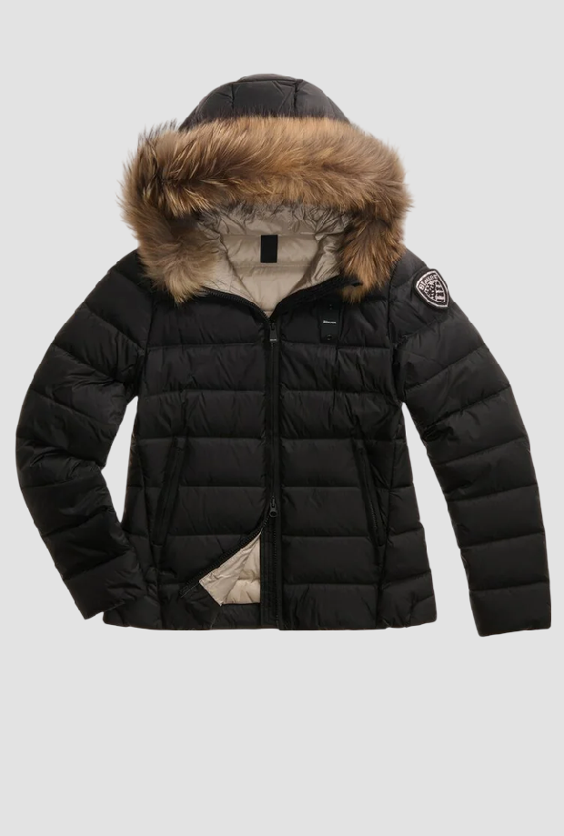 duvet with fur archady woman black-beige