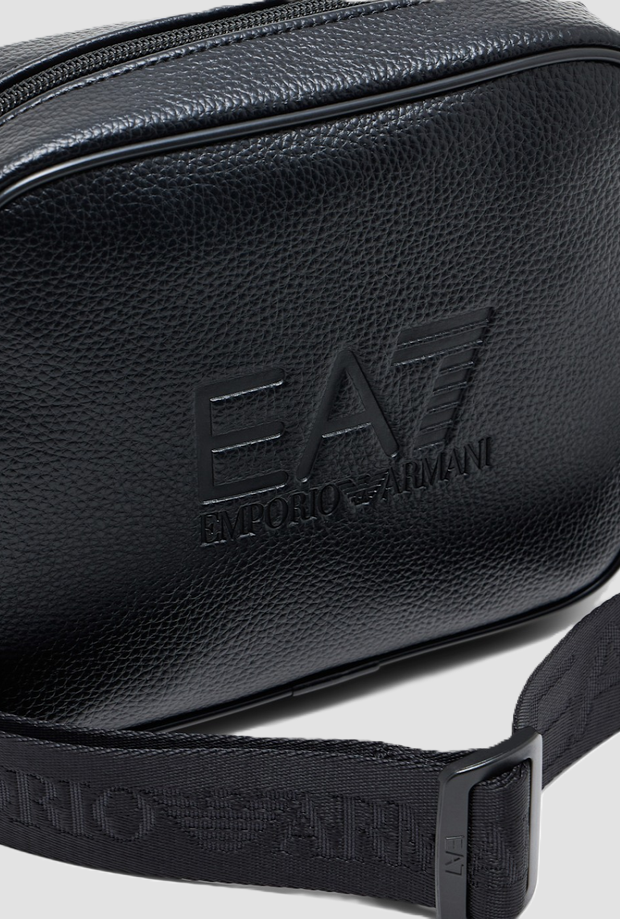 sac à bandoulière avec logo en relief femme noire