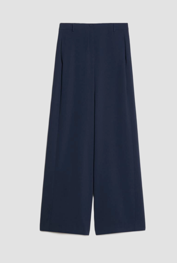 cortos ancho pierna mujer azul