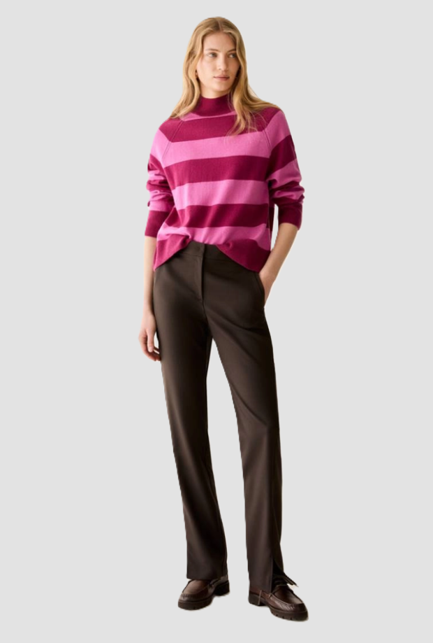 pantalone con dettagli in raso donna testa di moro