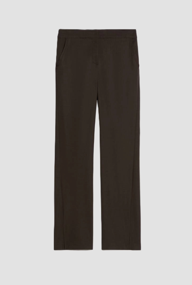 pantalone con dettagli in raso donna testa di moro