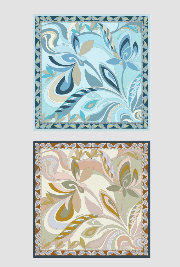 mujer reversible azul-beige