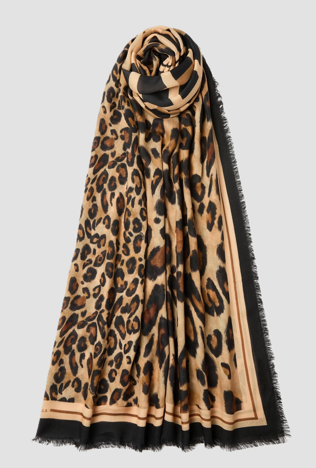 scialle con stampa animalier donna