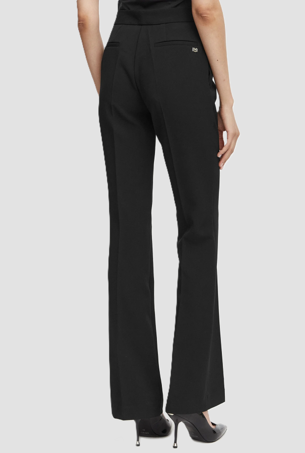 trousers with golden buckle black woman
