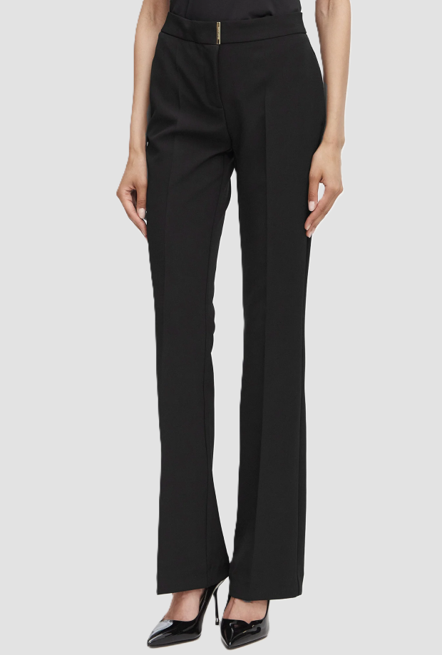 trousers with golden buckle black woman