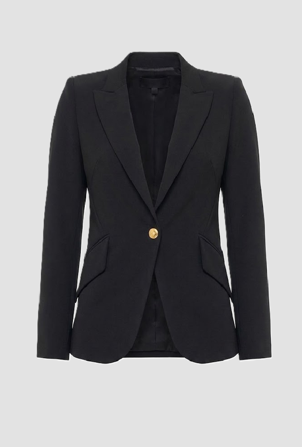 Jacke mit goldenen Knopf schwarz Frau