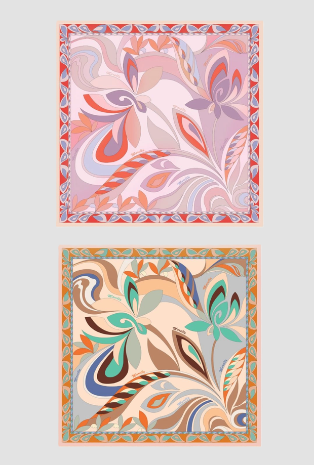 bufanda reversible rosa-orange