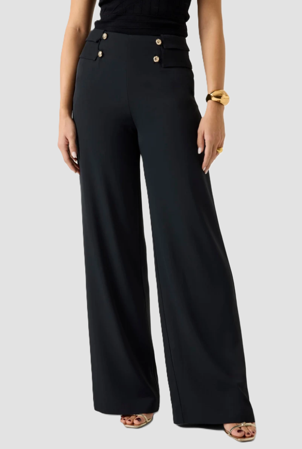 trousers wide leg woman black