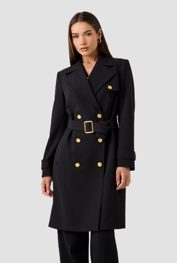 trench doppiopetto donna nero