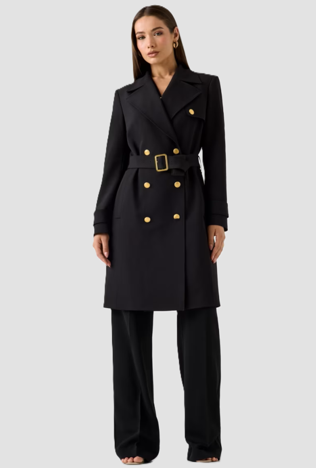 trench doppiopetto donna nero