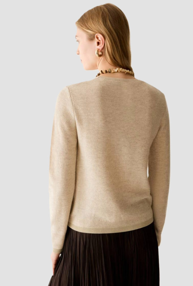 gaas met micro-paillettes vrouw beige