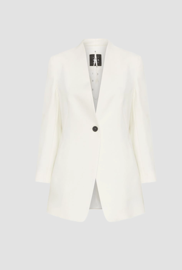 weiße Wolle Satinjacke