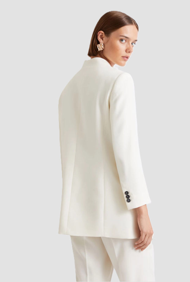 weiße Wolle Satinjacke