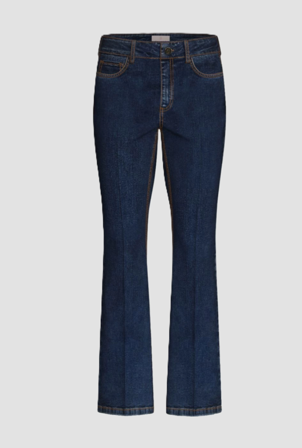 vaqueros flare mujer azul