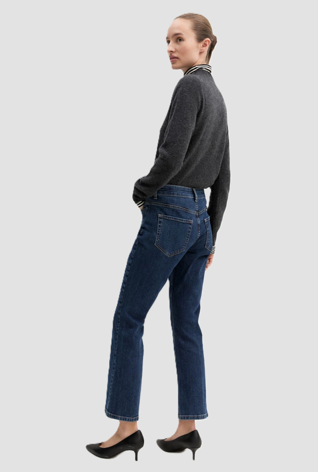 vaqueros flare mujer azul