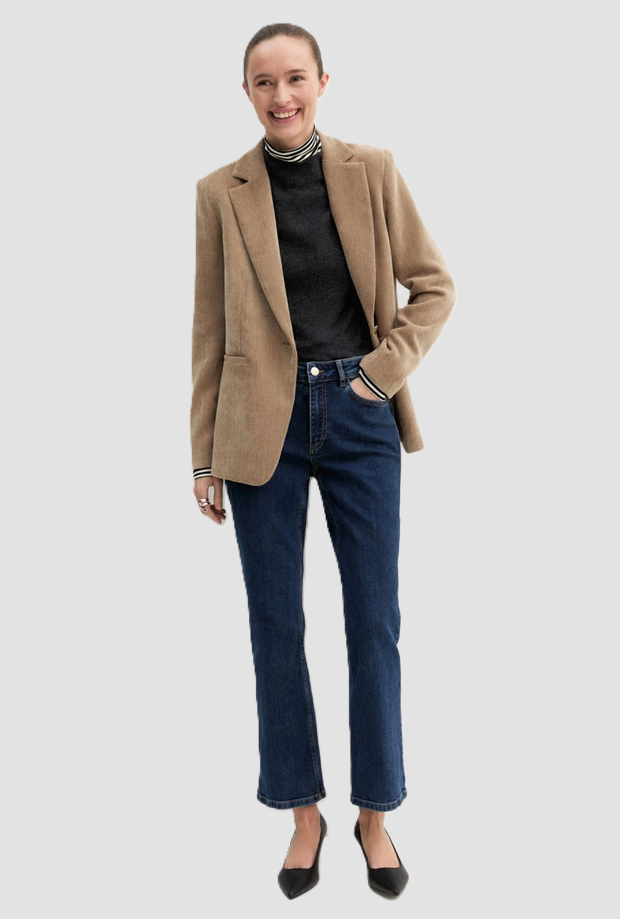 vaqueros flare mujer azul