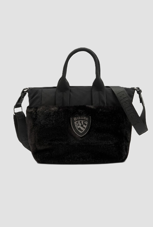 bolsa acolchada de mujer negra
