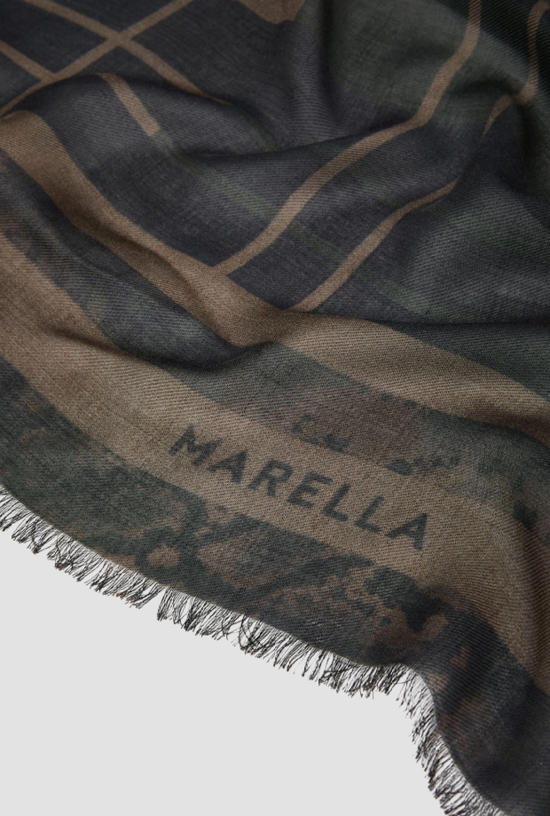 scialle in twill con stampe donna naturale