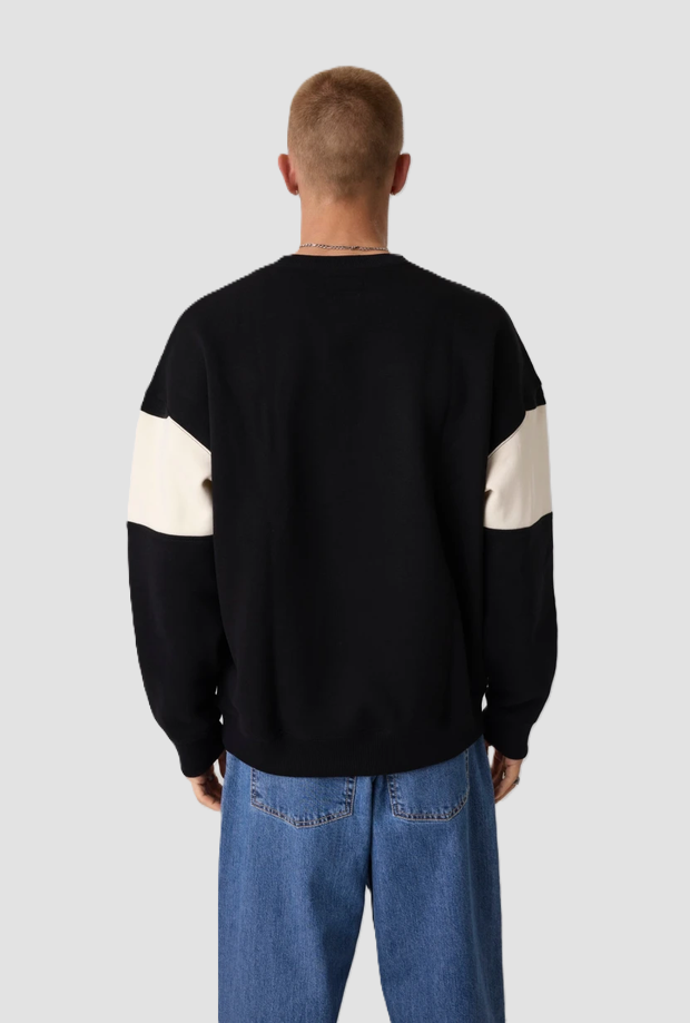 sweat-shirt avec ligne horizontale homme noir