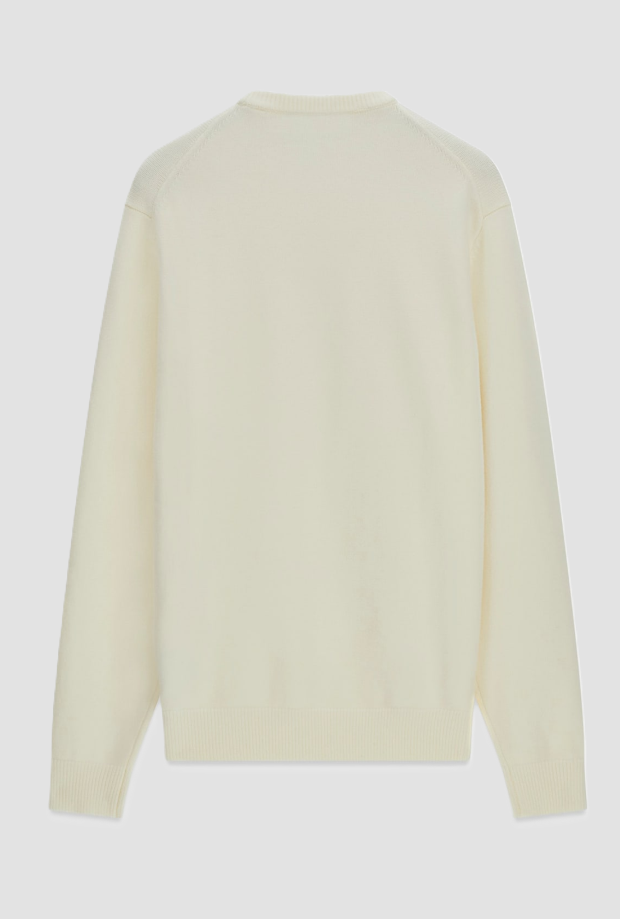 suéter de cuello de hombre beige