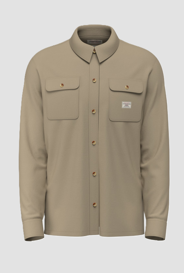 camicia uomo beige