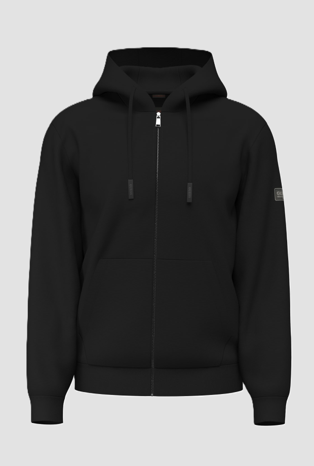 hoodie met rits en zwarte man capuchon